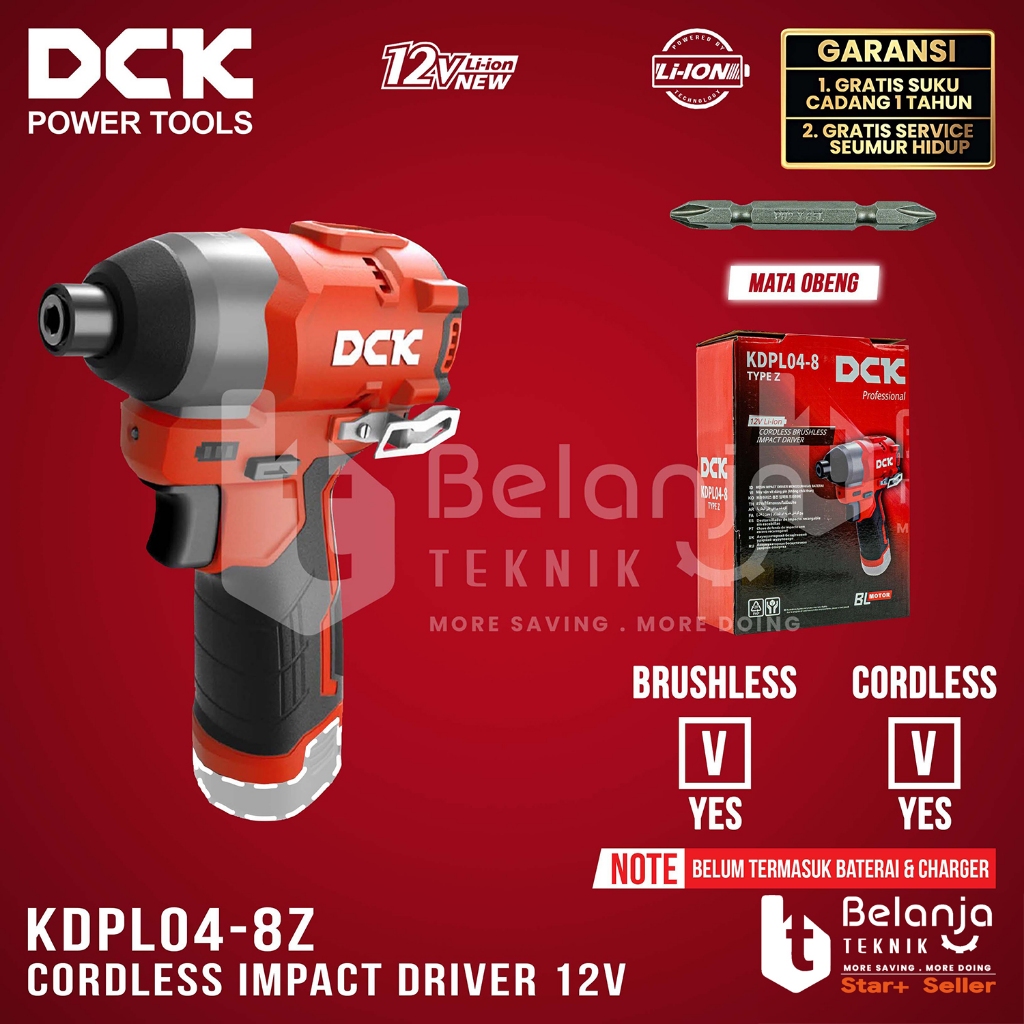 Brushless Impact Driver Cordless DCK KDPL04-8 Z 12V Bor Obeng KDPL 04-8 KDPL04-8Z Unit Only