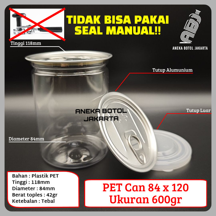 PET CAN 84x120 / Plastik can 84x120 / PET CAN 600 gr