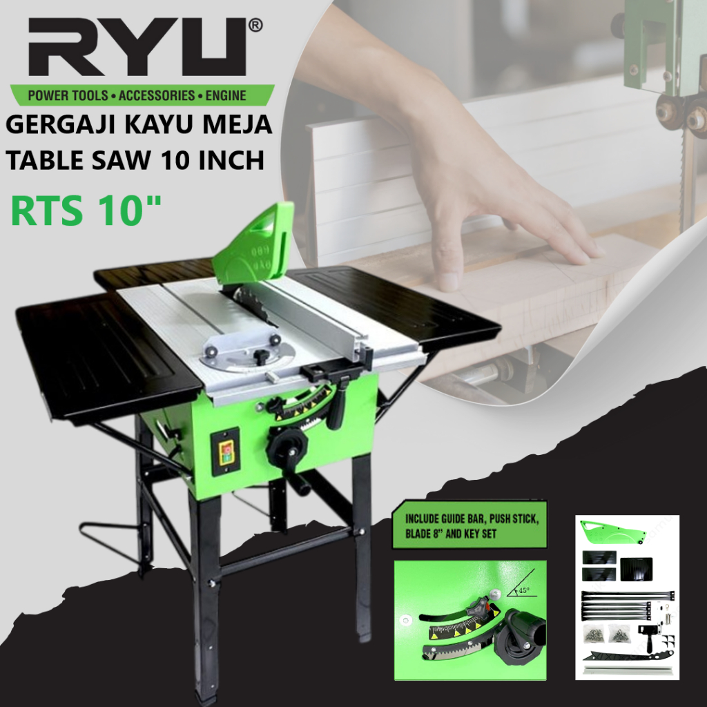 RYU Table Saw 10 Inch Mesin Gergaji Kayu Meja RTS 10" Meja Mesin Potong Kayu RTS10 Circular Saw Tabl