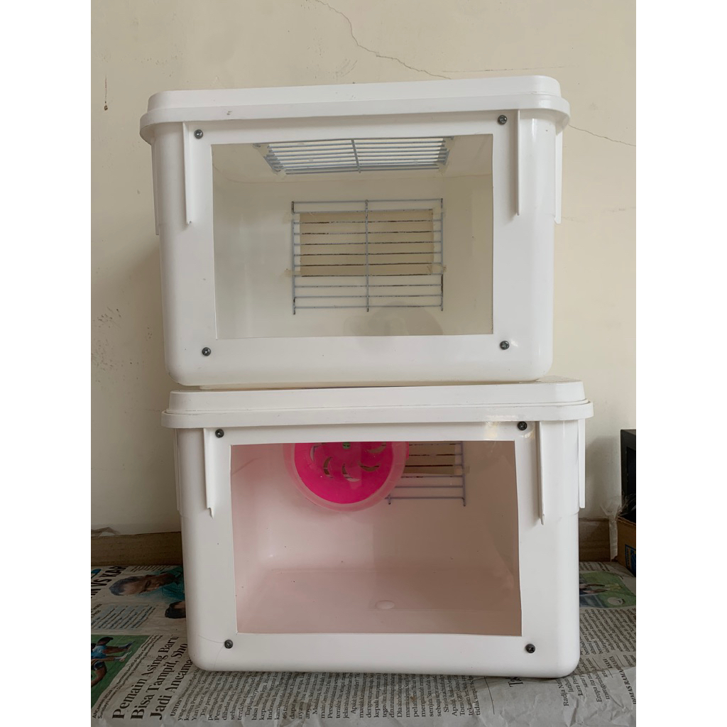 ‼️ COD BY REQ ‼️ FREE 5G MAKANAN HAMSTER ‼️ 2 BOX KANDANG AKRILIK HAMSTER SECOND INCLUDE PASIR HAMST