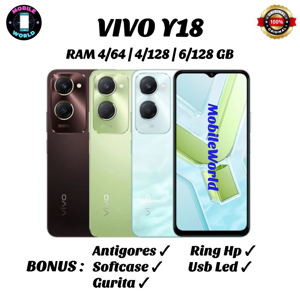 VIVO Y18 RAM 4/64 GB | RAM 4/128 GB | 6/128 GB GARANSI RESMI VIVO
