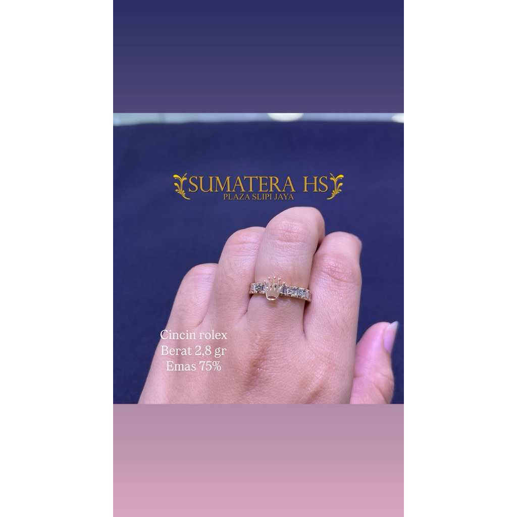 Cincin Rolex emas 750%/17K