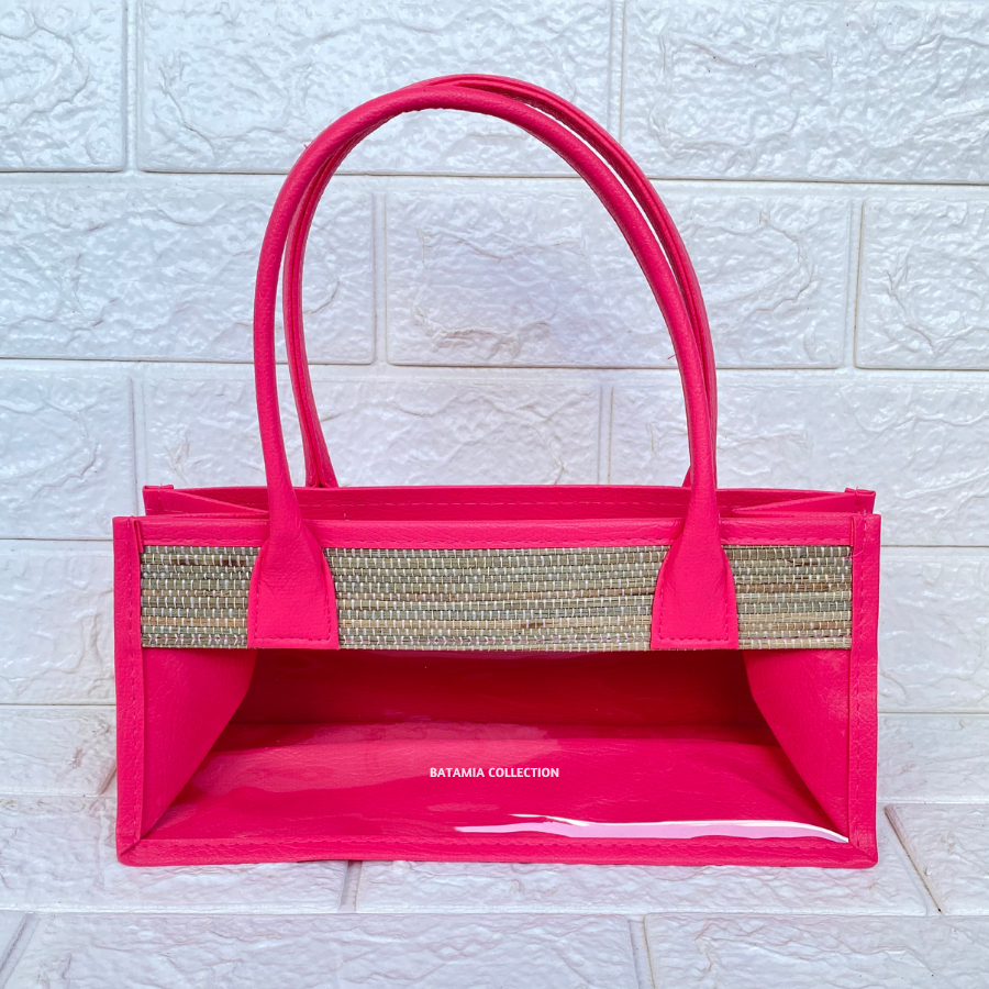 

Tas Mika Mendong Untuk Isi 3 Toples Silinder (Pink) Tas Mendong Parcel Mika Transparan