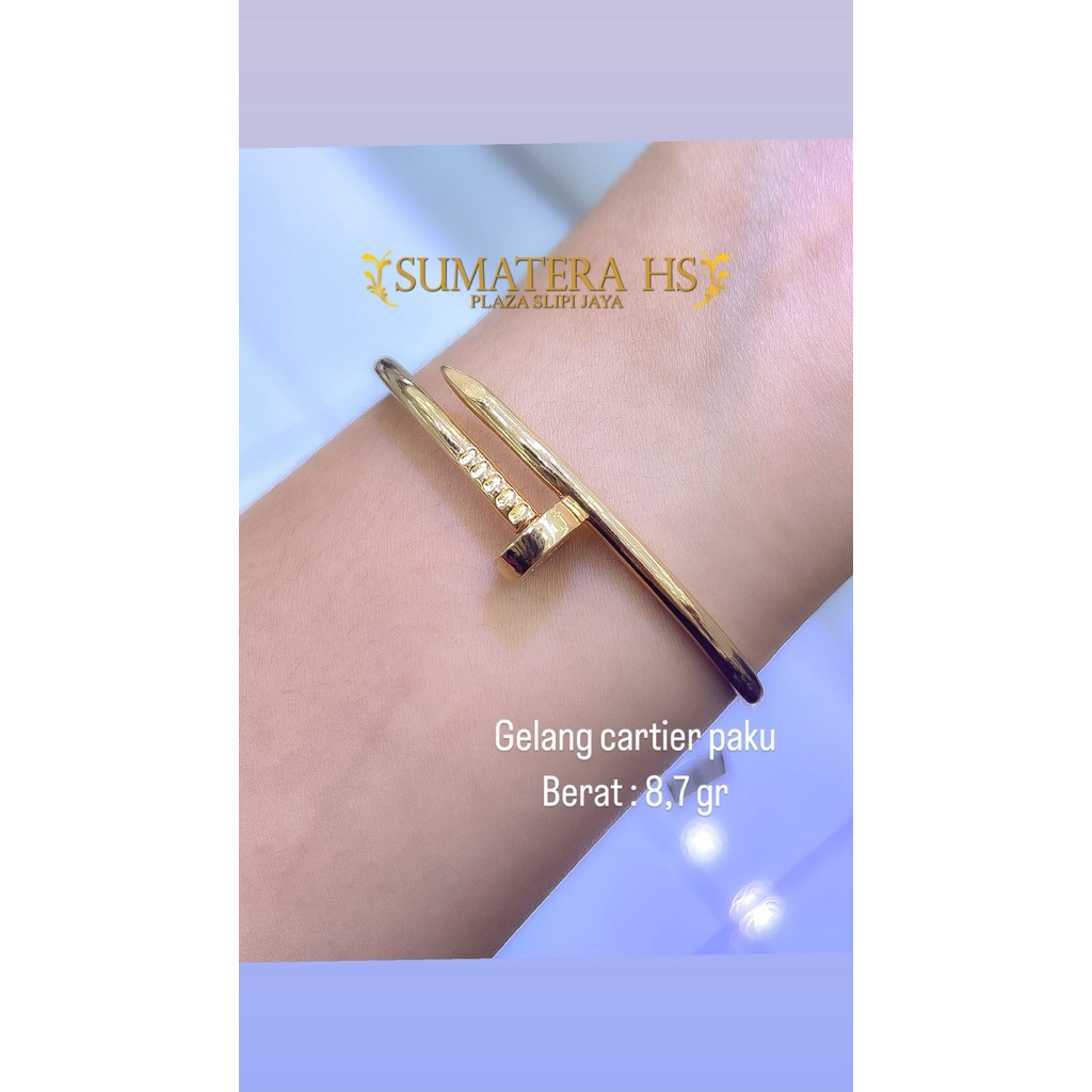 Gelang bangle cartier paku emas 750%/17K