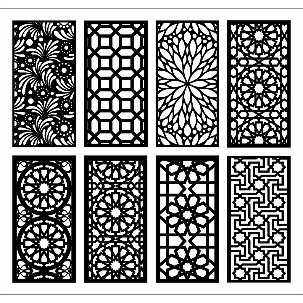 ORNAMEN PLAT BESI PAGAR | KRAWANGAN KANOPI PARTISI PENYEKAT RUANGAN MINIMALIS | PANEL DINDING MOTIF