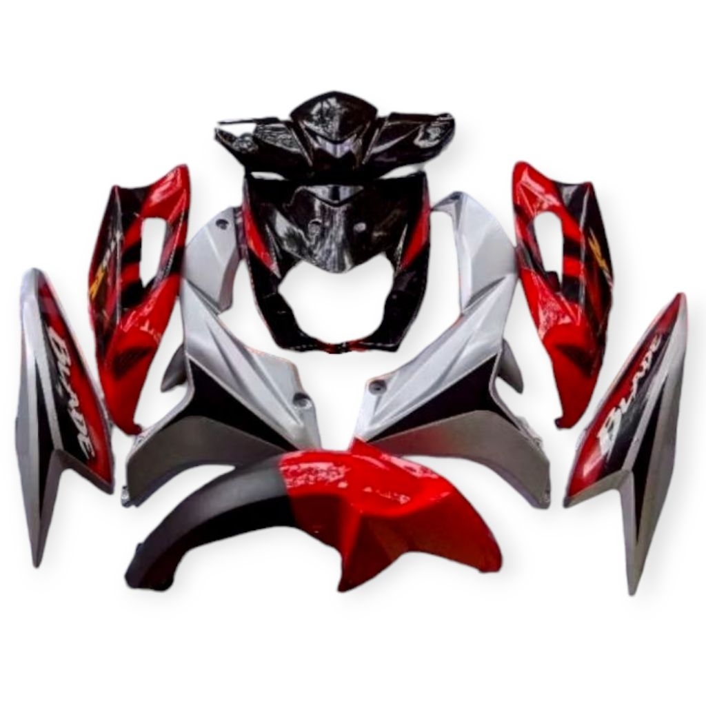 Cover Body Halus Honda Blade Lama 110 R 2008 2010 Merah Silver.