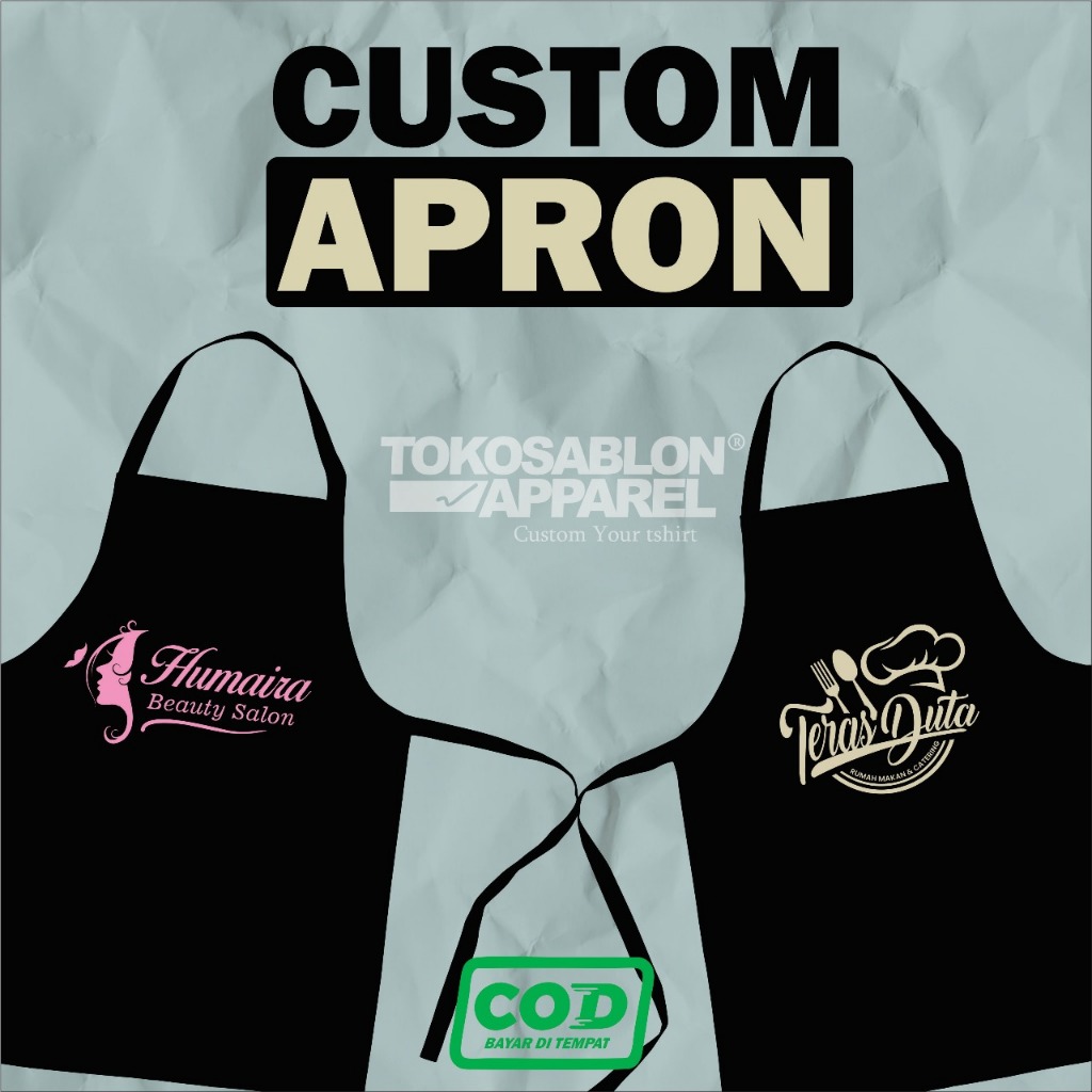 Custom Apron / Apron Clemek custom desain satuan / Apron Barbershop / Aprol Barista / Apron custom l