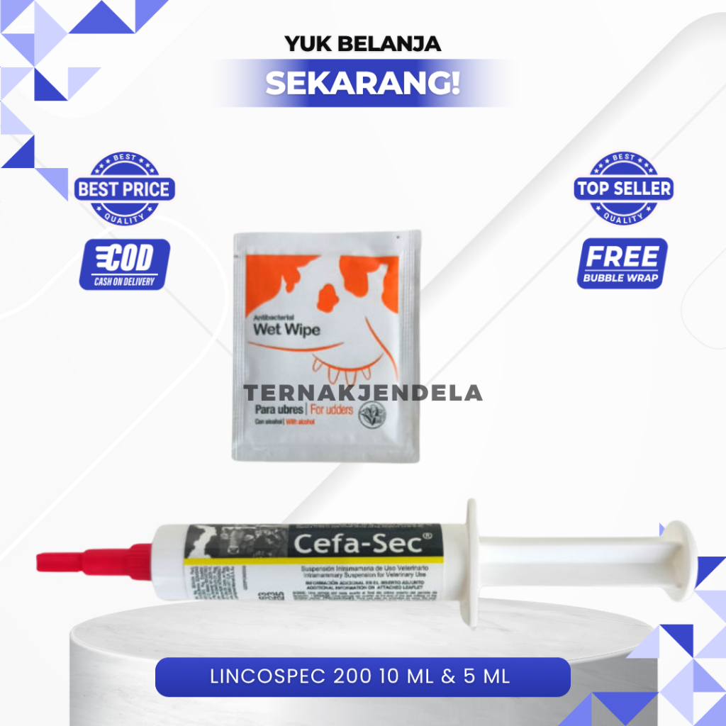 Cefa Sec 10 ml - Cefasec 10 ml Obat Mastitis Masa Kering Ampuh seperti Depolac Cloxa ben dry cow