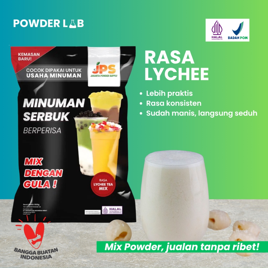 

Bubuk Minuman JPS Mix Rasa Lychee 1 KG - Powder Drink Premium Mix