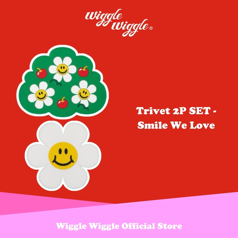 Wiggle Wiggle Trivet 2P SET - Smile We Love Tatakan Alas Gelas Coaster Panci Silikon Anti Slip Tahan