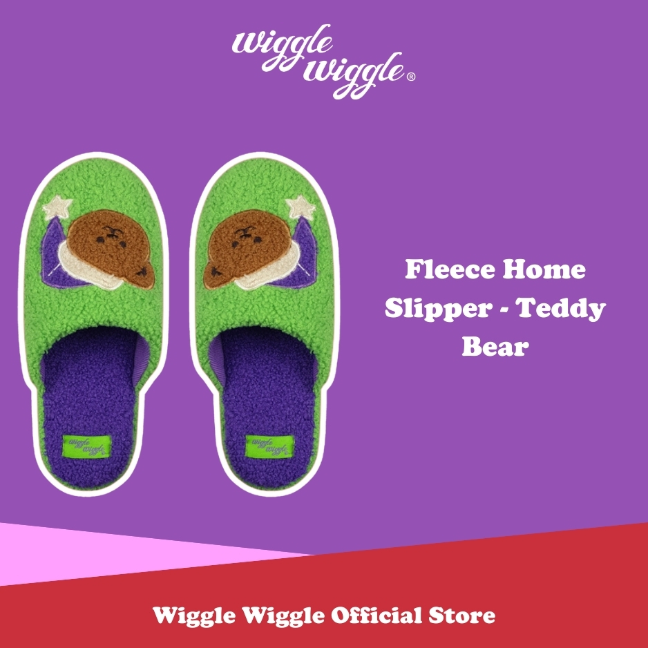 Wiggle Wiggle Fleece Home Slipper - Teddy Bear Sandal Sendal Tidur Rumah Motif Lucu Korea