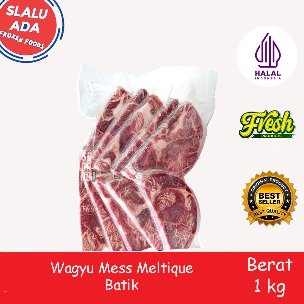 

Wagyu Meltique Batik 1kg potongan rapih dan dagingnya empuk