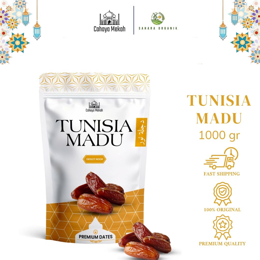

Cahaya Mekah Kurma Tunisia Madu Deglet Noor 1 Kg Original Quality 100% Asli