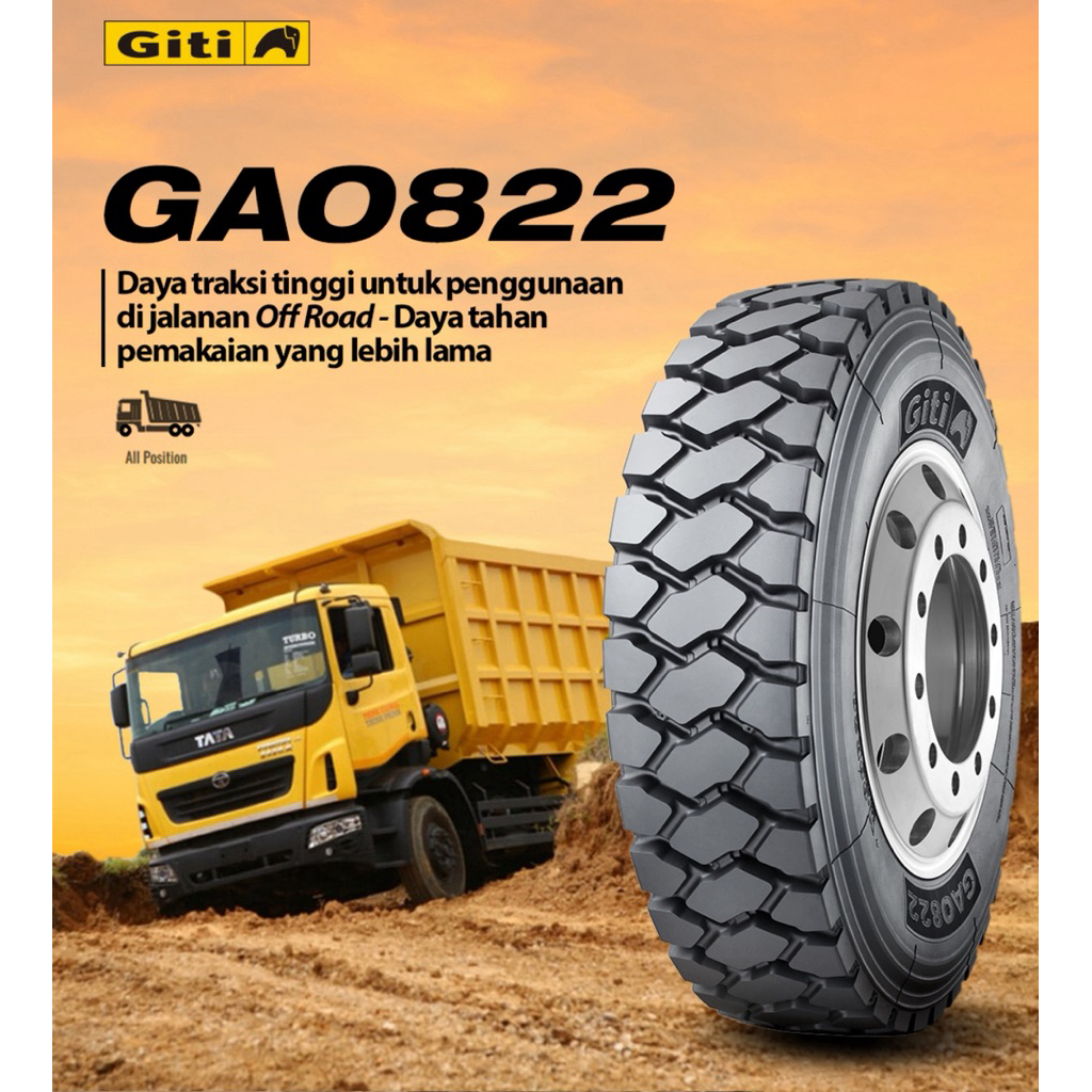 ban truck 1000 R20 Giti Gao822 ban truk kawat Radial 10.00R20 include ban dalam dan ban perut 1000R2