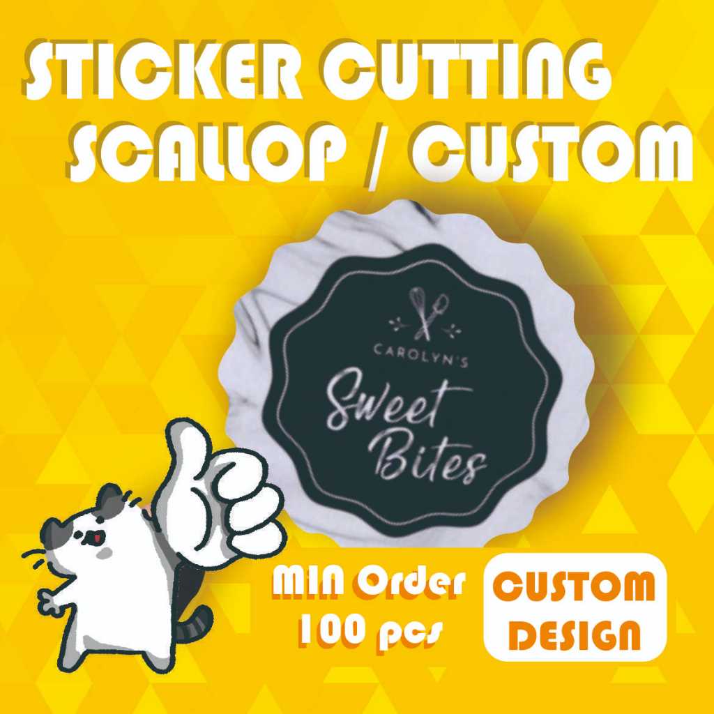 

Cetak Stiker Label CUSTOM CUTTING sesuai logo SMALL SIZE Olshop Kue Bakery Kemasan TERMURAH potong sesuai logo