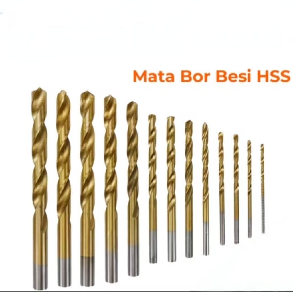 HSS-10MM Mata bor besi ukuran 10 mm ujung mata bor runcing