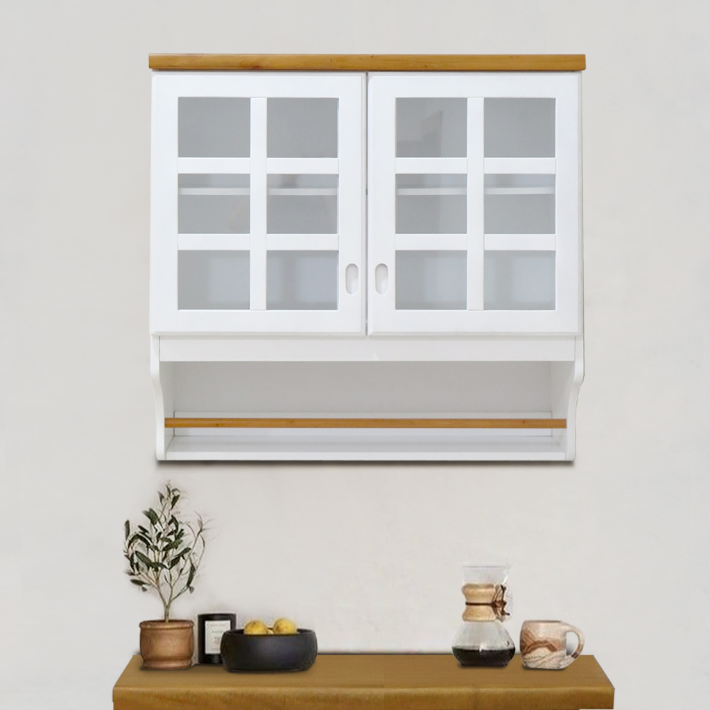 Toraya - Lumina Lemari Dapur Atas 2 Pintu Kaca: Lemari Dapur/ Kitchen Cabinet/ Lemari Gantung