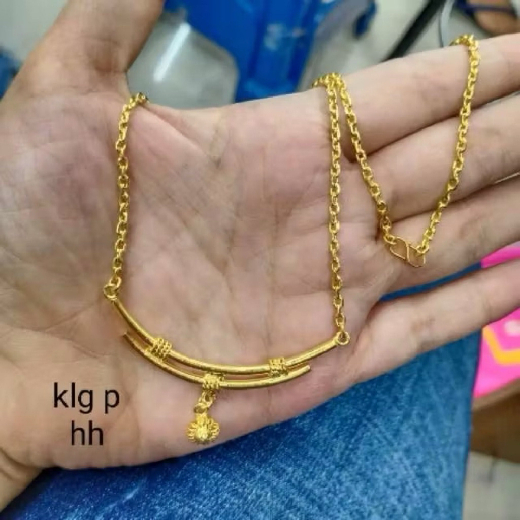 kalung bambu replika emas 24k kalung bambu 2 baris cantik