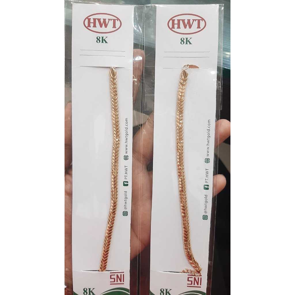 GELANG RANTAI SISIK NAGA HWT + ADJUSTABLE KADAR 375 8K