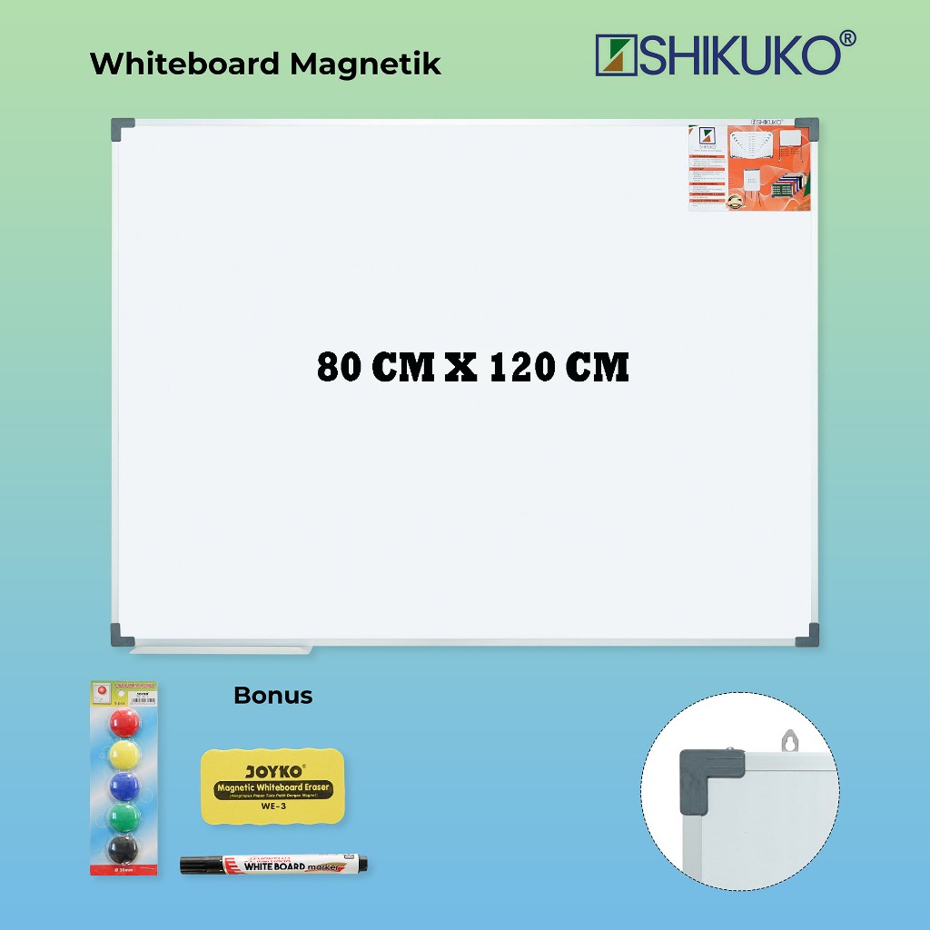 

Papan Tulis Gantung Whiteboard Magnet Shikuko 80 x 120