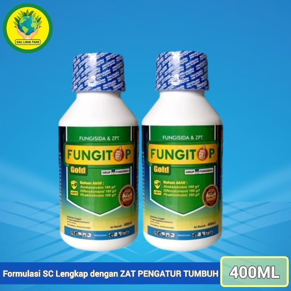 Fungisida murah ampuh Fungitop Gold 400 mL fungisida sistemik bahan aktif azoksistrobin,plus zpt