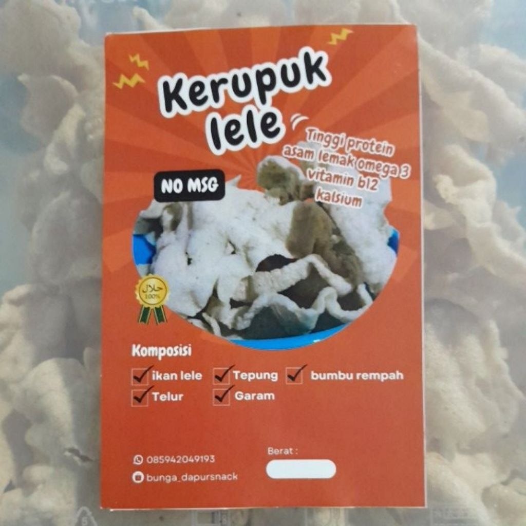 

COD /Kerupuk daging ikan lele asli/kaya vitamin B12 ,omega,kalsium dll/200gr