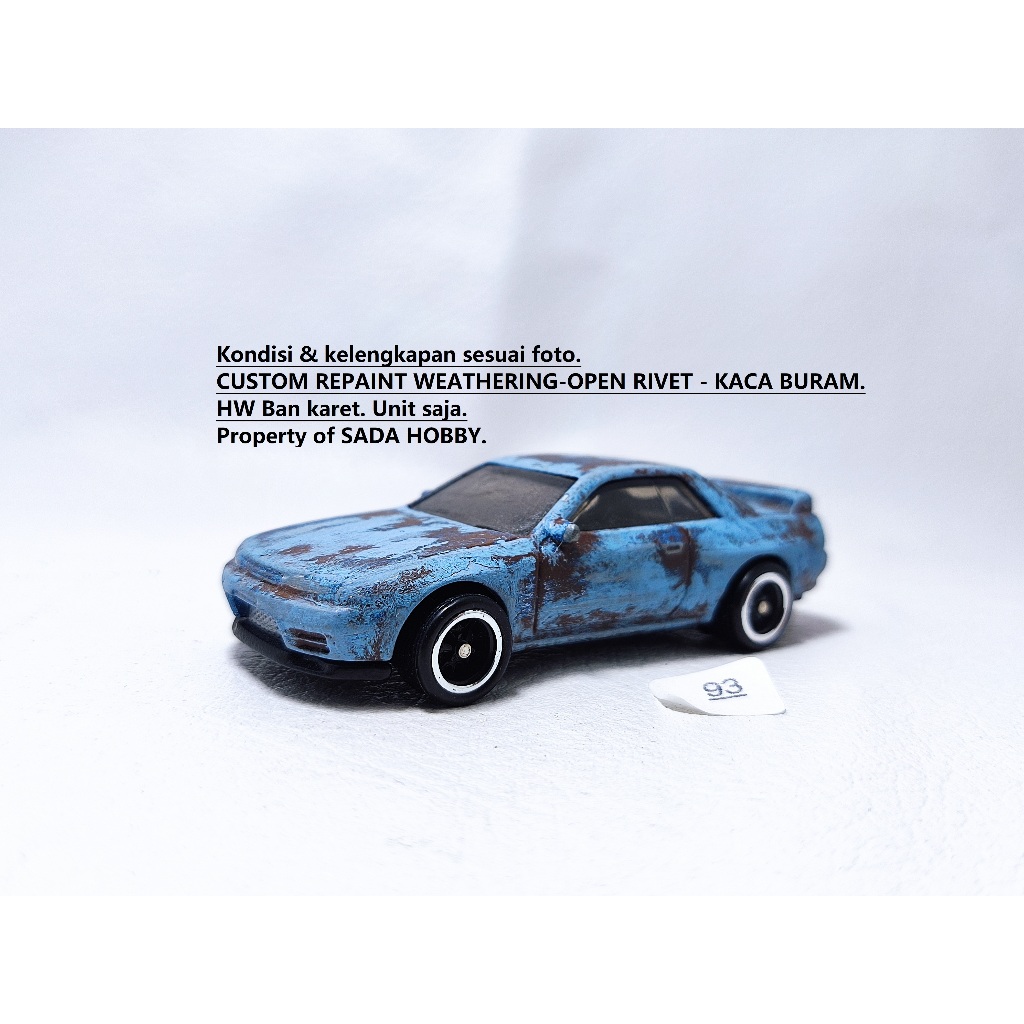 Hot Wheels Hotwheels Custom Rusty Nissan Skyline R32 Ban Karet Open Rivet Rolling Lancar Loose