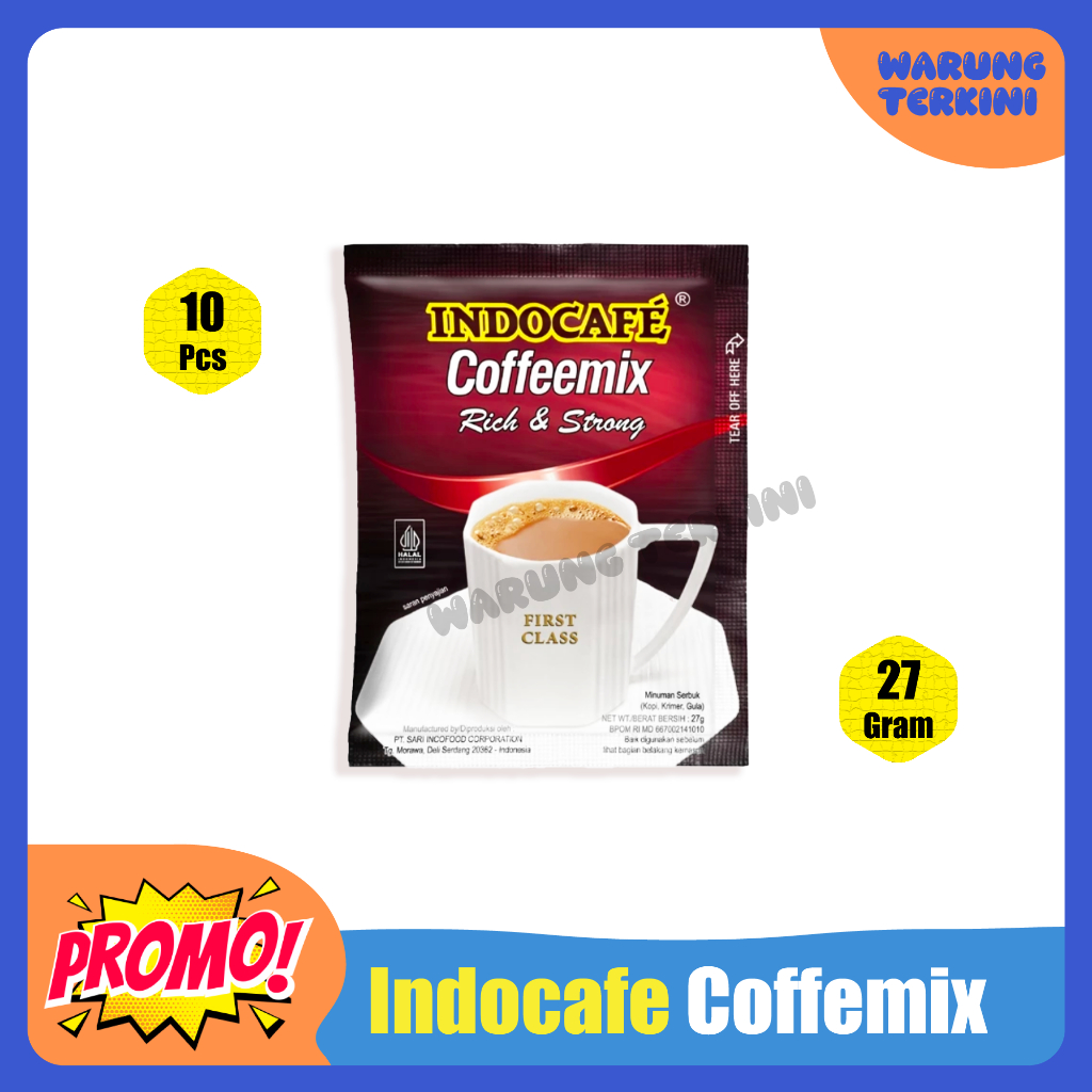 

Indocafe Coffeemix Rich & Strong 1 Renceng 27g | Minuman Serbuk (Kopi, Krimer, Gula)