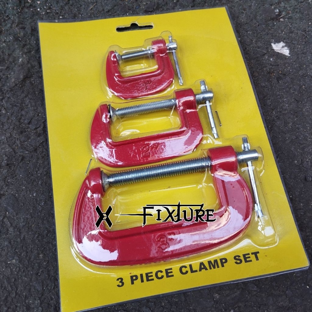 Alat Penjepit Kayu Clamp C Pres Kayu Set 3 Pcs Penjepit - Alat Menjepit