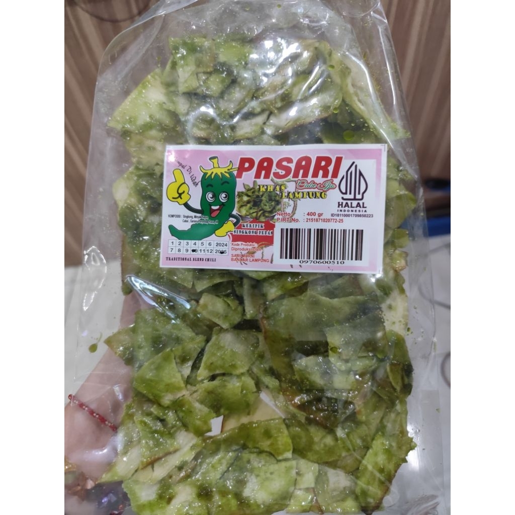 

[PASARI] Keripik singkong Sanjai Cabe Ijo 400gr