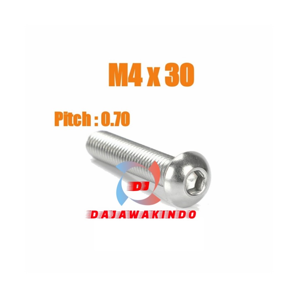 Baut L Button M4 x 30 / Baut Button L M4 x 30 SUS 304