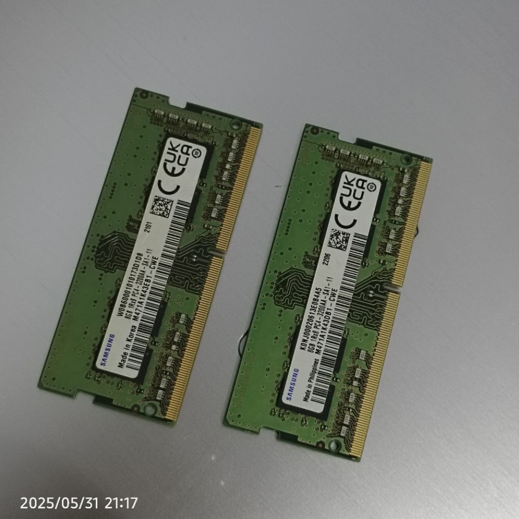 RAM Laptop Sodimm 16gb 8x2 3200mhz Samsung