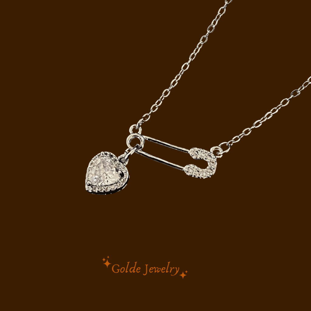 Golde Jewelry Safety Pin Necklaces - Kalung Peniti Titanium Anti Karat