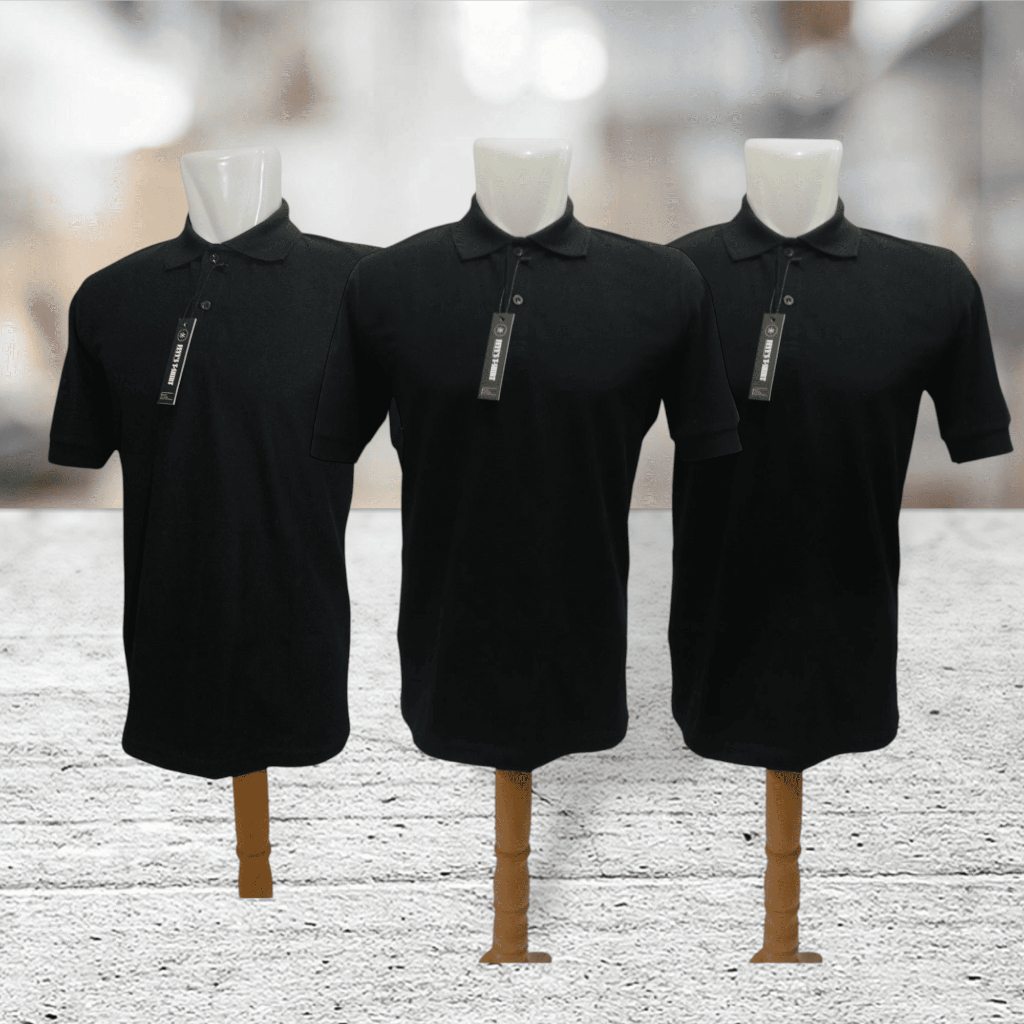 Kaos Polo Katun Baju Kerah Pria Lengan Panjang Katun