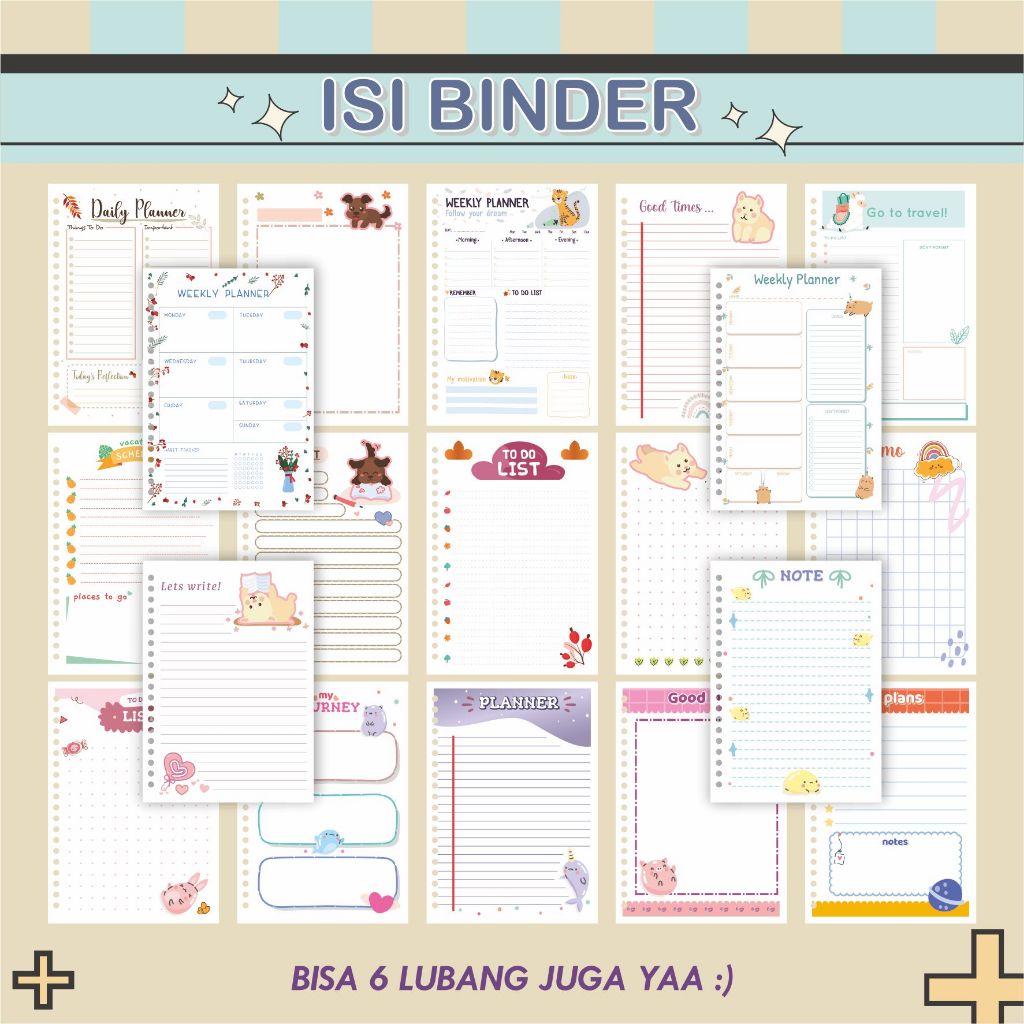 

[PART 02] 10PCS Isi Binder A5 & B5 Daily Planner / To Do List / Weekly Planner / Notes / Memo / Bullet Journal / Meal Planner / Habit Tracker Murah