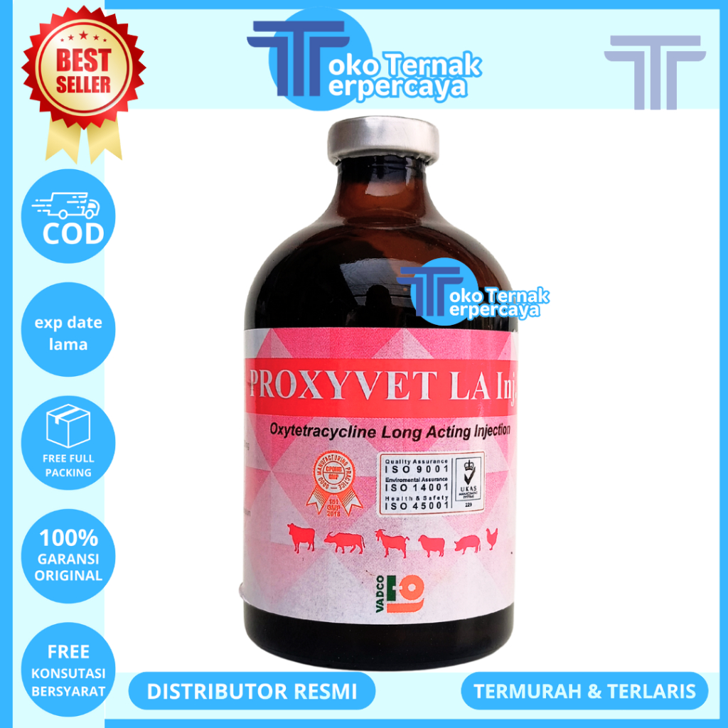 PROXYVET LA 100ML VADCO - Antibiotik Spektrum Luas Hewan Long Acting - Mirip Vet Oxy LA