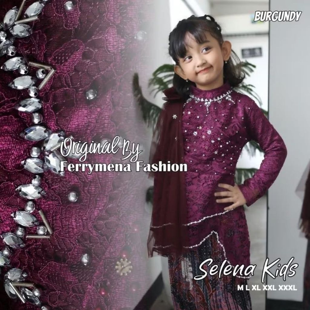 SETELAN KEBAYA ANAK PEREMPUAN BROKAT PAYET / BAJU KEBAYA ANAK UMUR 4-12 TAHUN / SET KEBAYA BROKAT PA