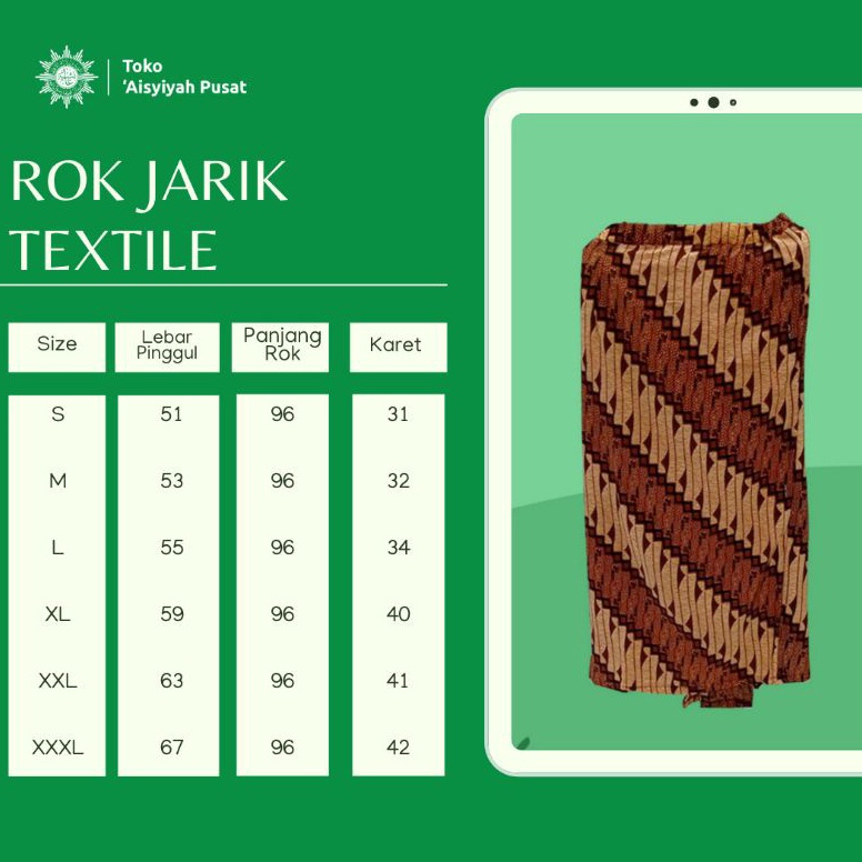 KODE E79B Rok Jarik Textil Aisyiyah Anti Kusut ALine