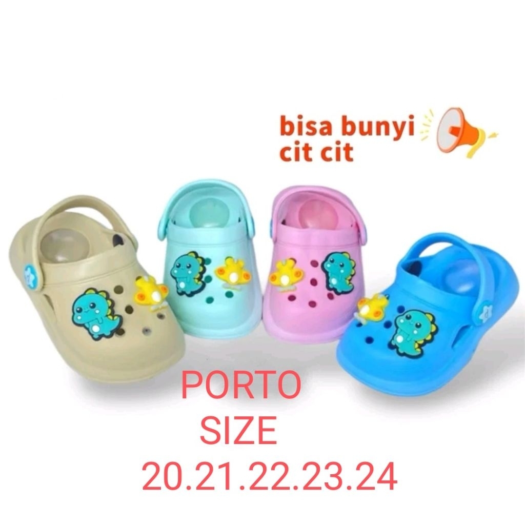 Porto 1067T Sandal Sepatu Porto Baim Bakpao/Labubu Bunyi  Cit Cit Anak Balita Karakter Lucu