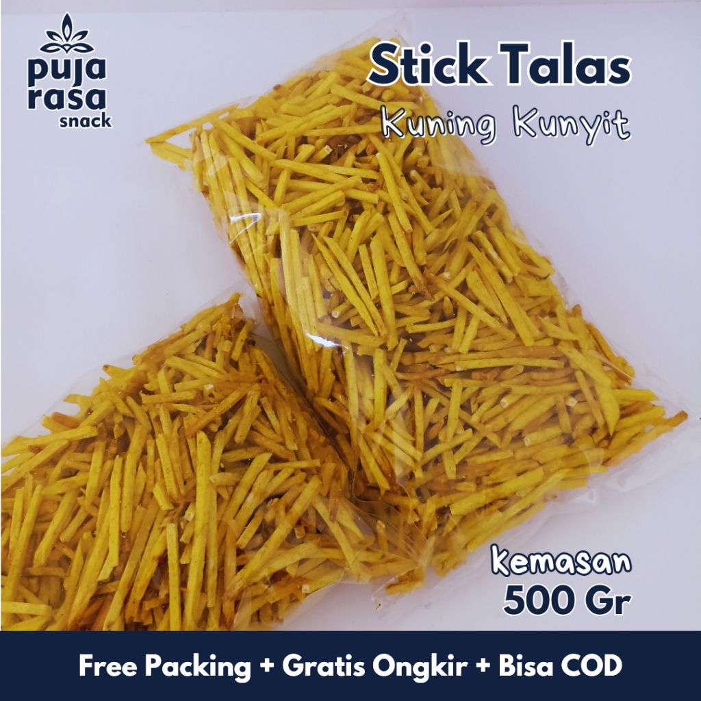 

KERIPIK STICK STIK TALAS GURIH KUNING KUNYIT TELA-TELA 500 GRAM