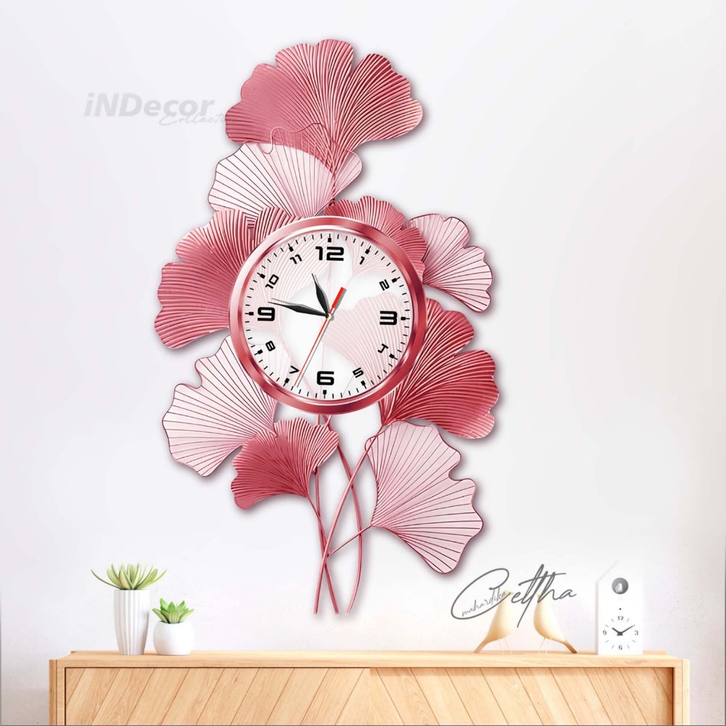 Jam Dinding Kayu Ukir Elegan / Jam Dinding Ruang Tamu Mewah Dan Modern Kipas