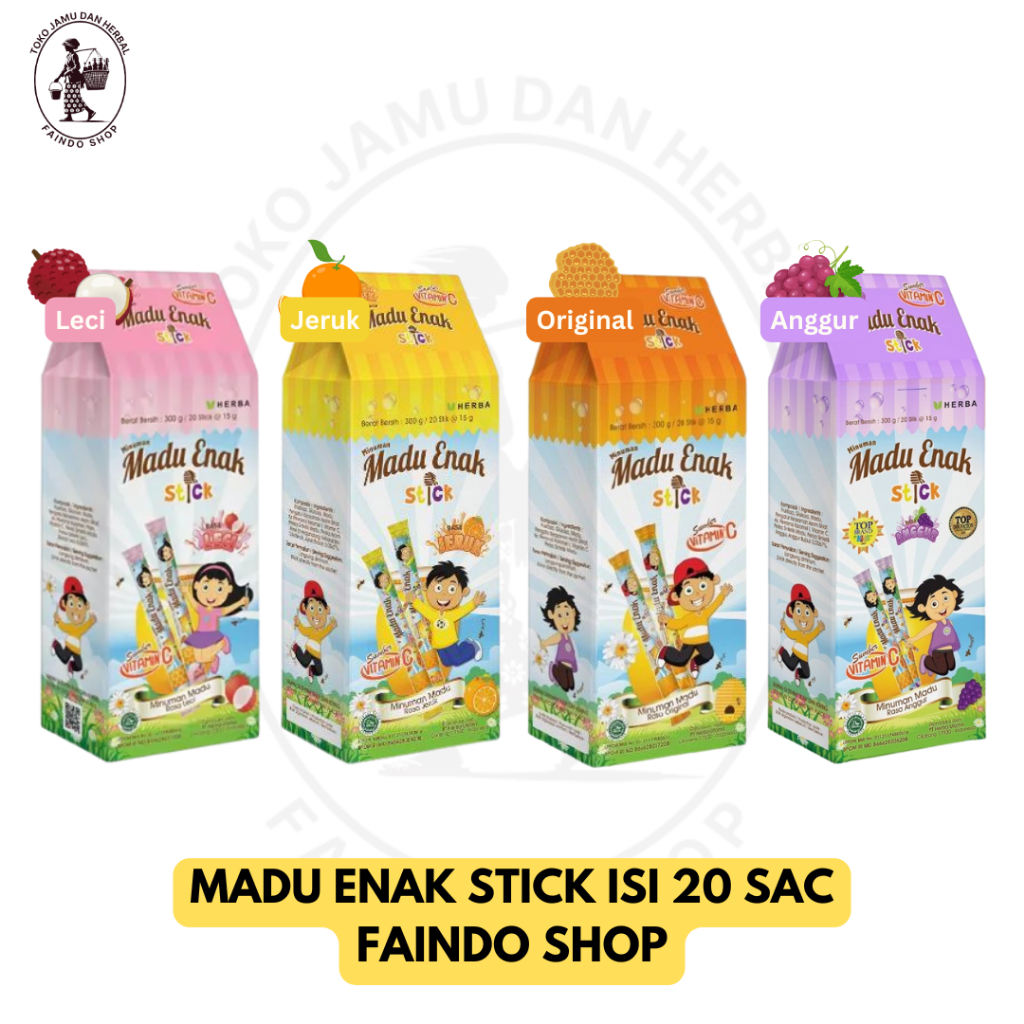 

Madu Enak Stick Rasa Original, Jeruk, Anggur, Leci Dus