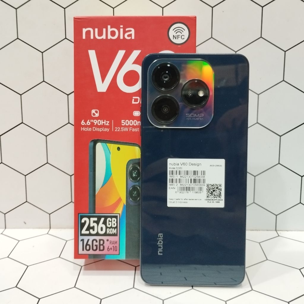 ZTE NUBIA V60 NFC 6/256GB HP SECOND BEKAS FULLSET