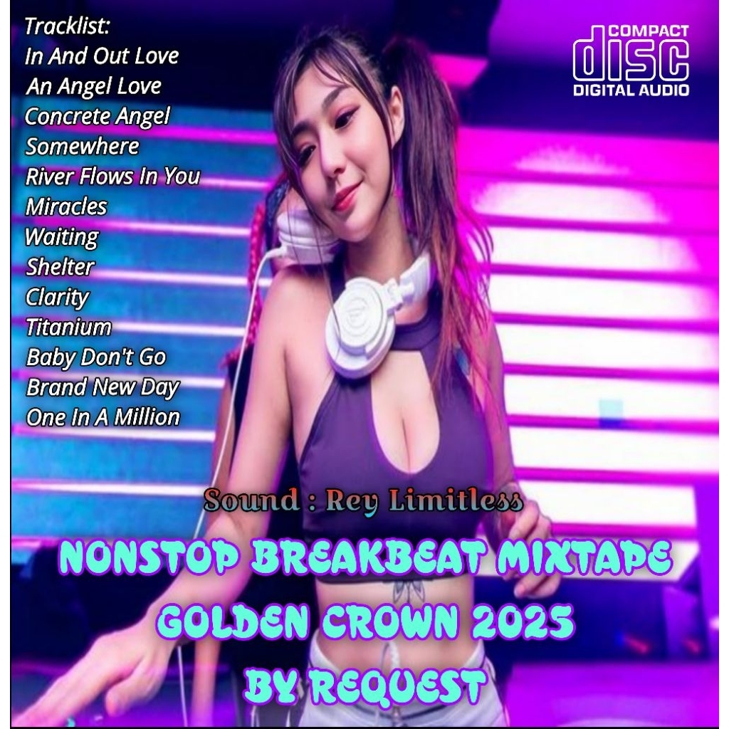 KASET CD MUSIK LAGU DJ NONSTOP BREAKBEAT MIXTAPE GOLDEN CROWN - KASET CD MOBIL LAGU DJ BREAKBEAT - K
