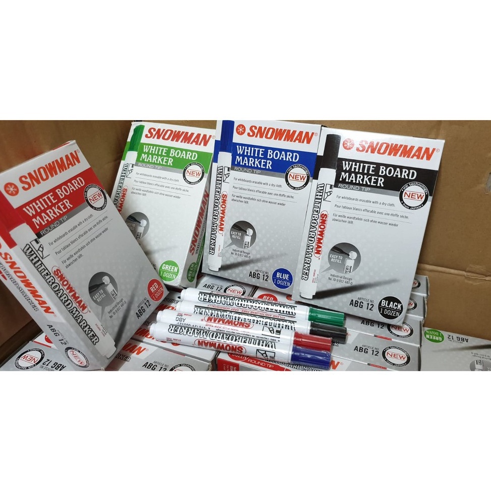 

KODE N75C 12 pcs SPIDOL SNOWMAN WHITEBOARD ABG12
