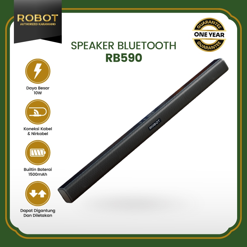 ROBOT Speaker Soundbar 10W Home Theater TV Bluetooth 5.3 Speaker Bioskop Daya Besar Compact Dual Con