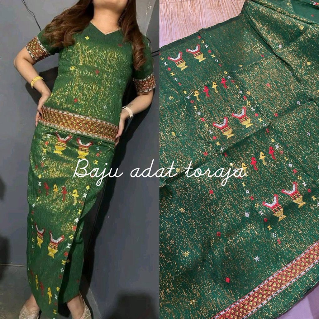 SET BAJU TORAJA WANITA / SETELAN WANITA TENUN / SET COUPLE TENUN PARUKI