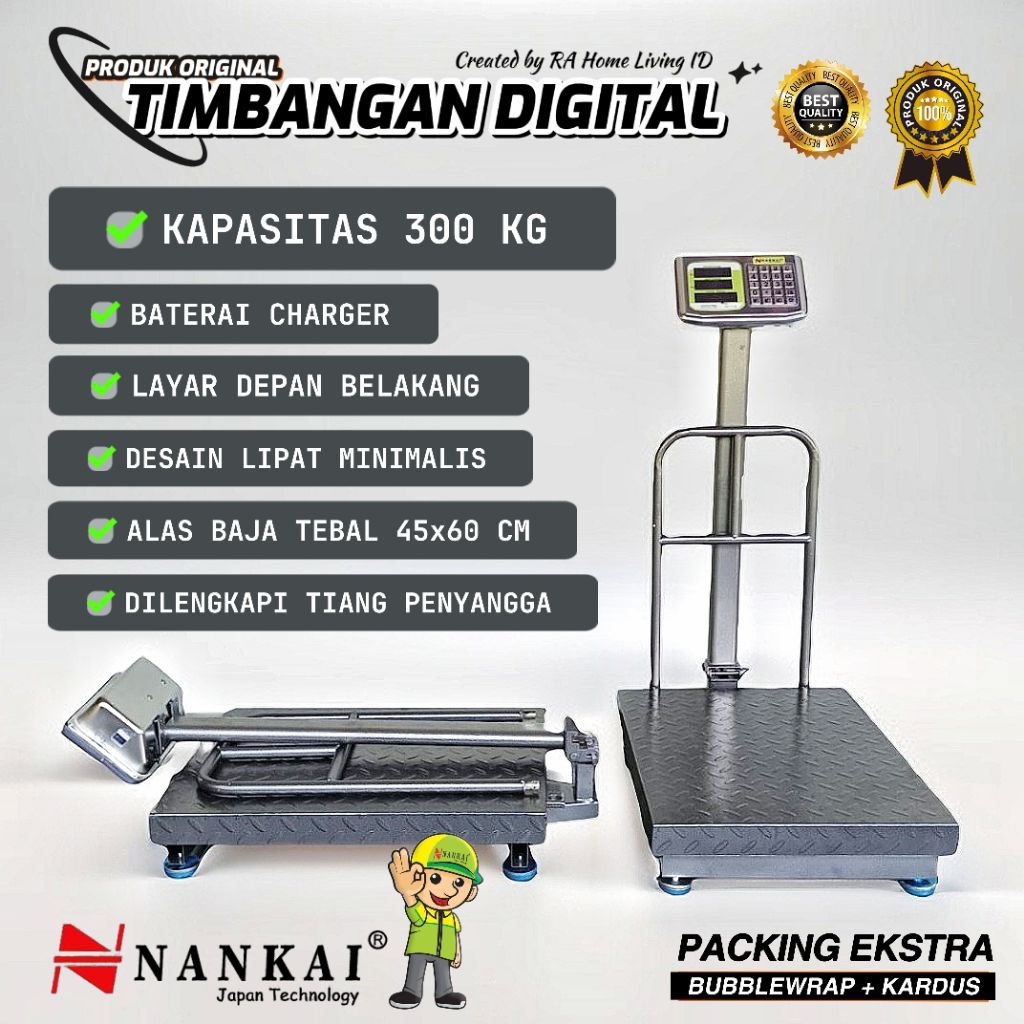 TIMBANGAN DIGITAL NANKAI 300 KG DOUBLE DISPLAY