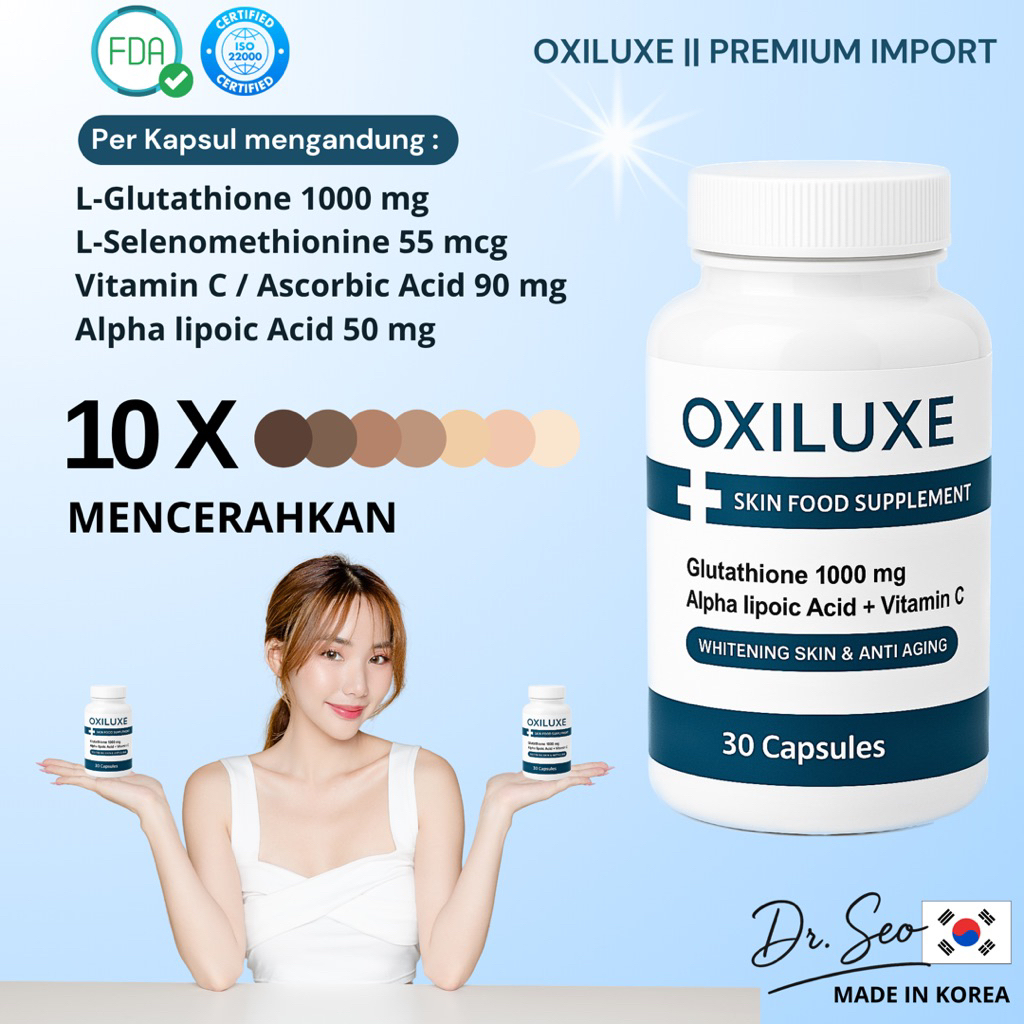 OxiluxeGlutathioneKapsulPemutihBadanKoreaOriginalSuplemenPemutihTerlarisImportPremiumsertifikat
