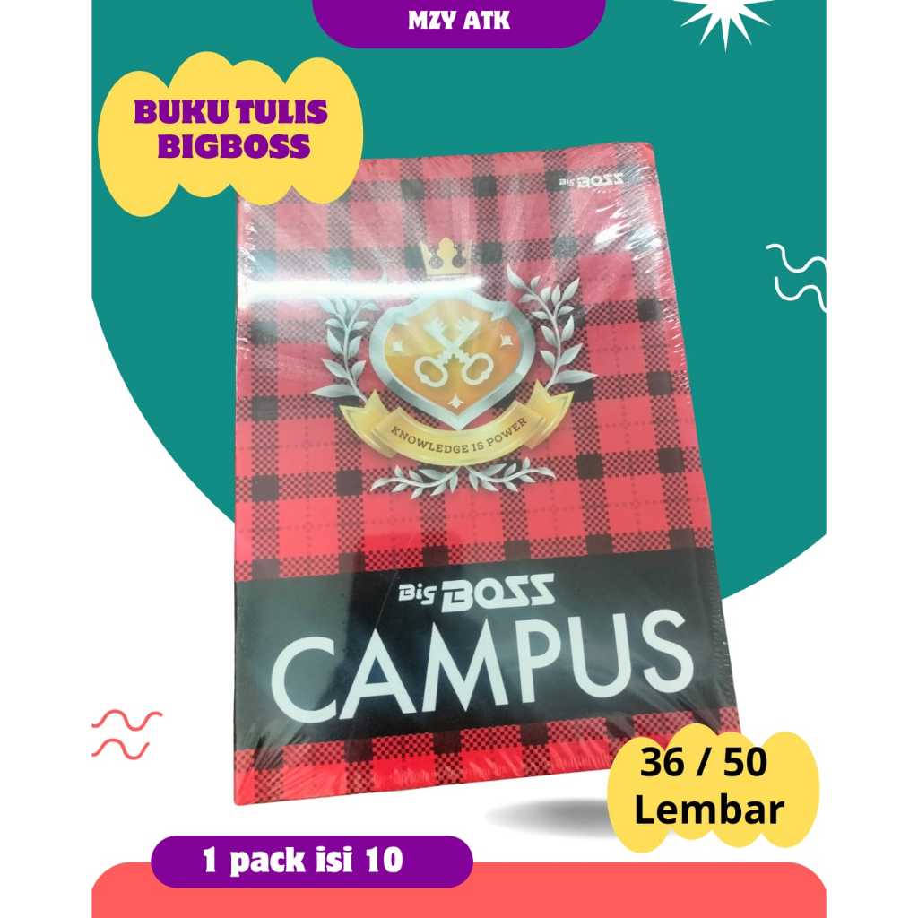 

Buku tulis Sekolah Big Boss Campus/ 36 Lembar & 50 Lembar (1pack isi 10Pcs)
